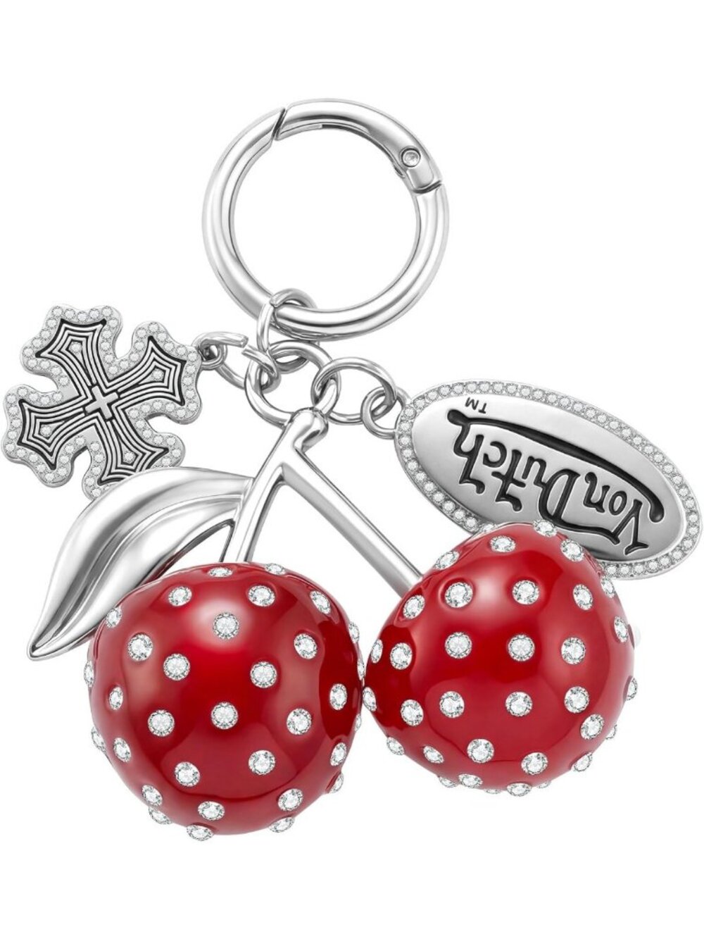 Colorful Rhinestone Bag Charm Keychain - Stylish Accessory for Bags & Keys